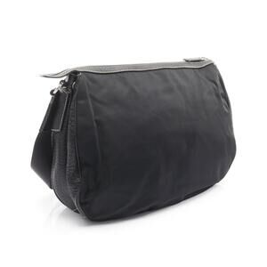 Prada crossbody nylon trim leather shoulder bag Tessuto black
